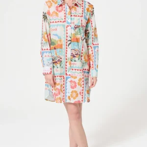 Robe chemise en voile de coton - French Riviera