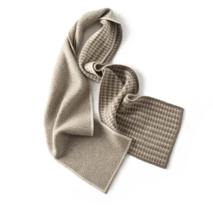 Sciarpa in cashmere a motivo pied-de-poule, lunga e morbida per l'inverno