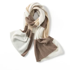 Sciarpa a blocchi di colore in 100% cashmere, scialle e mantella invernale