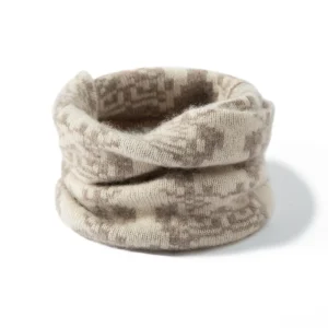 Sciarpa Infinita in Puro Cashmere con Stampa Geometrica, Scaldacollo in Cashmere